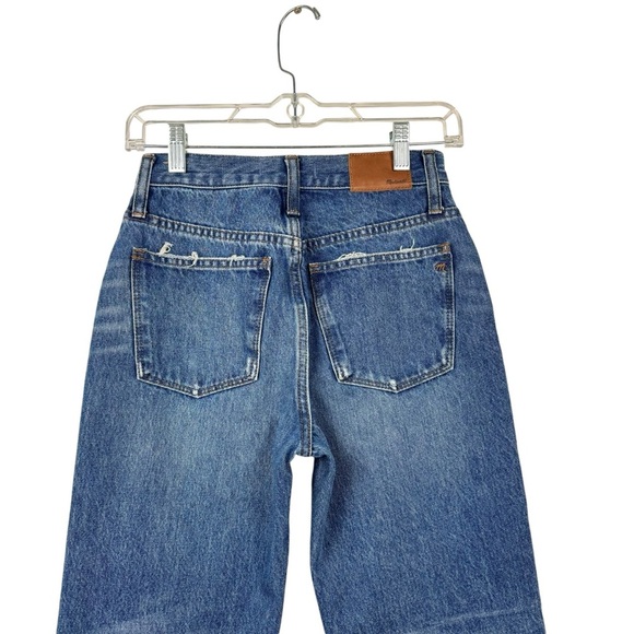 MADEWELL The Classic Straight Jean Medium Wash Distressed Size 24 Busted Knee - Picture 9 of 16